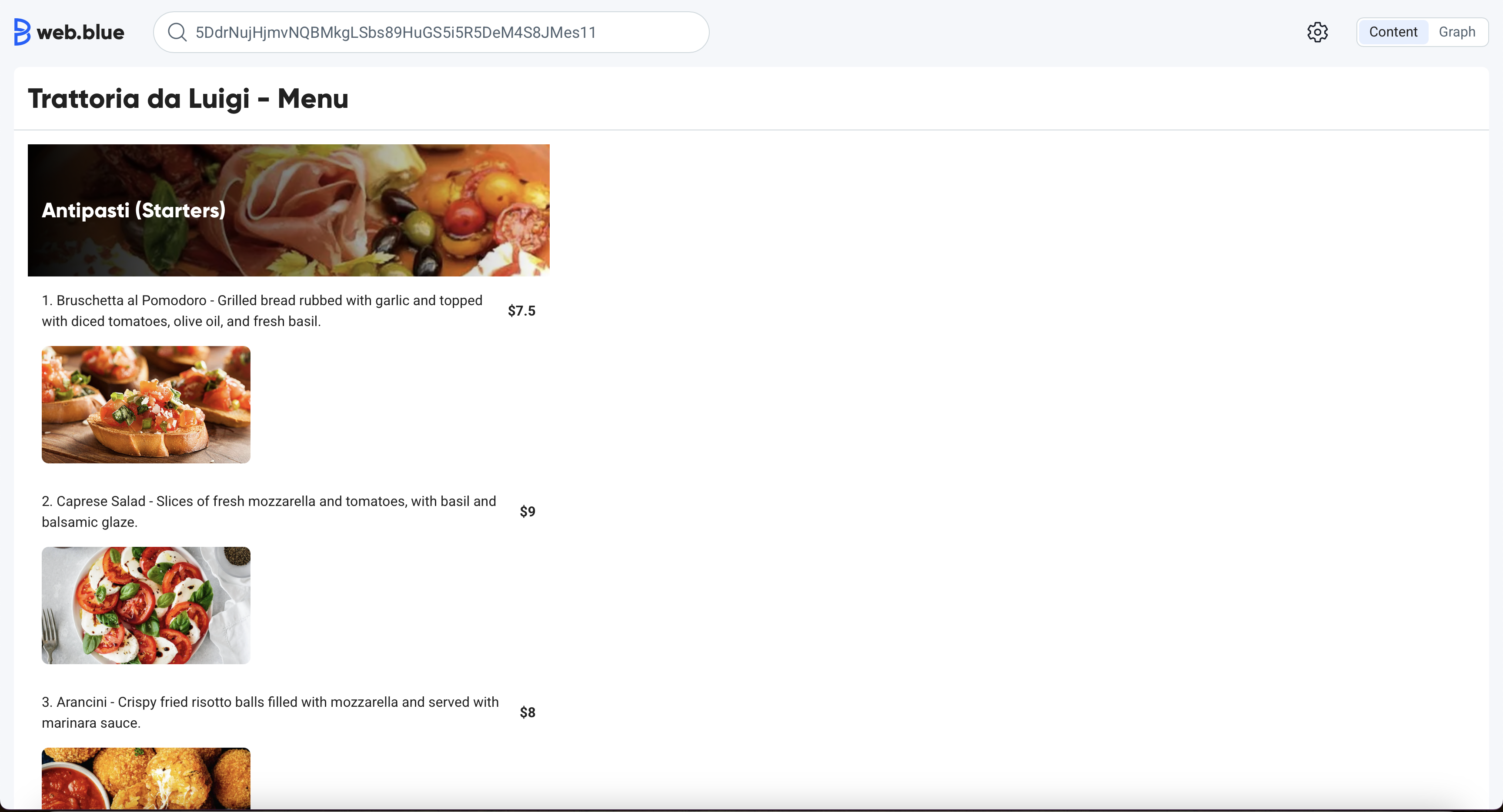 Web.blue document view