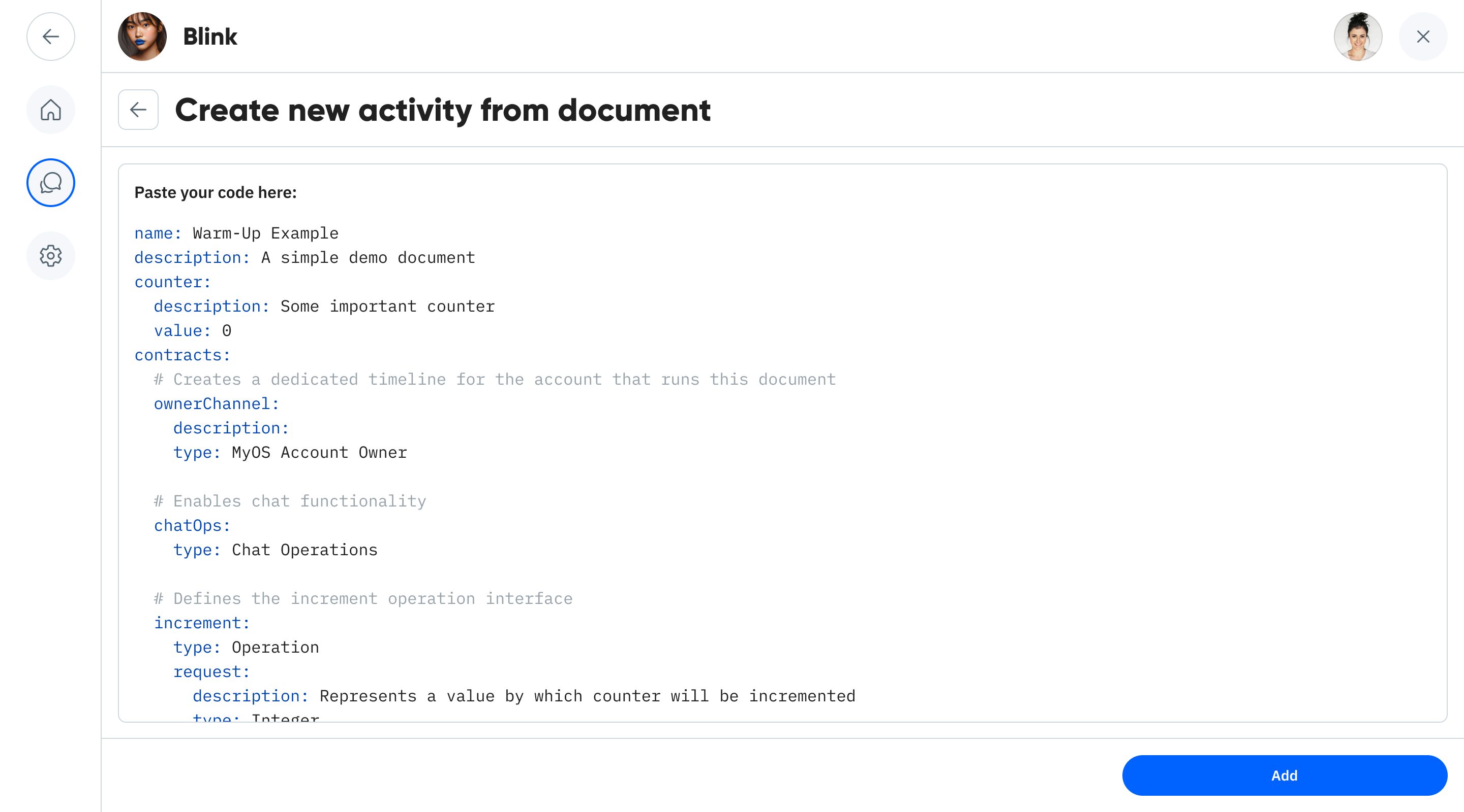 Web.blue document view